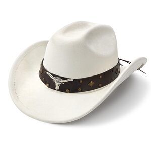 9432 Cowboy Hats For Men Women Cowgirl Hat Wide Brim Felt Hats Western Leather